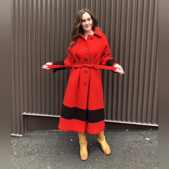 Hudson's Bay Company Jackets & Blazers - Vintage Hudson's Bay Company HBC Red Wool point blanket coat